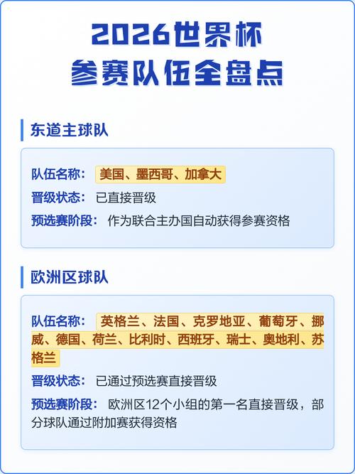 世界杯有哪些参赛队伍?完整名单及分组一览